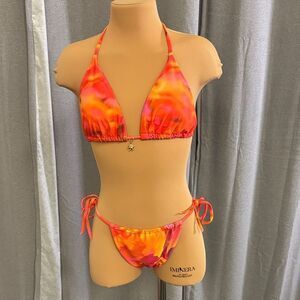 Mine Bright Orange and Pink Bikini Bottom